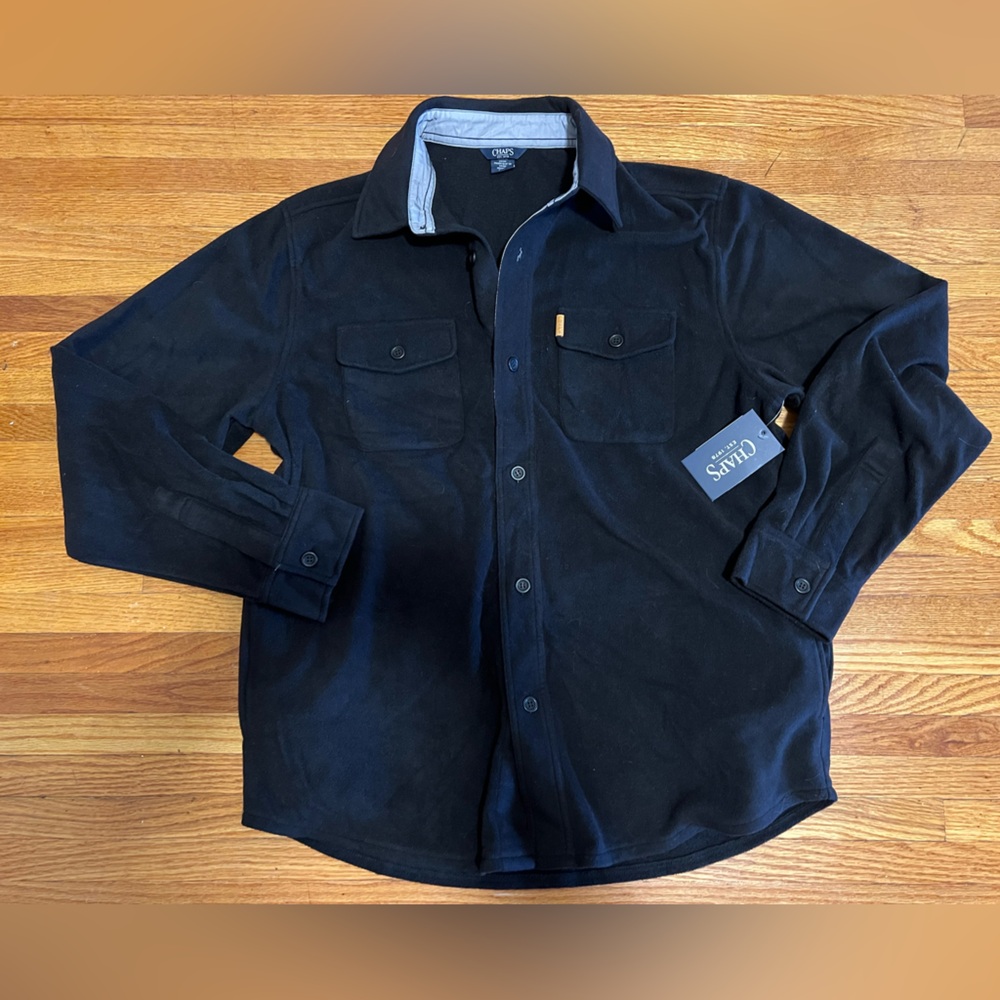 Chaps Men's Black Lightweight Shirt Jacket